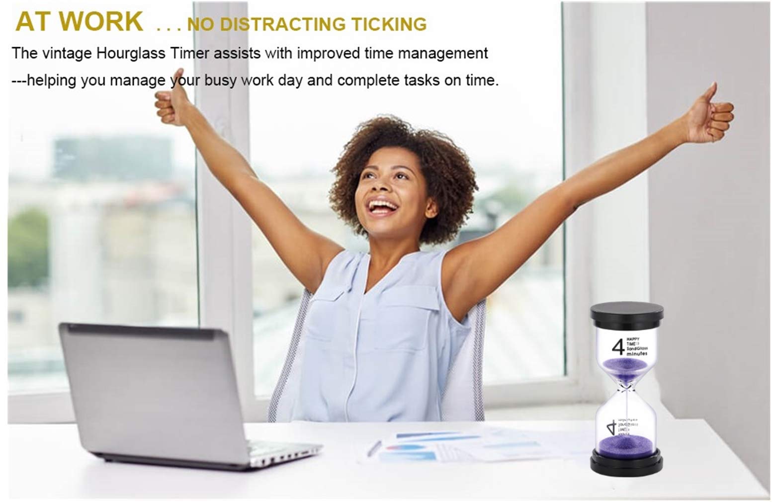 Suliao Hourglass 4 Minute Sand Timer: Colorful Sand Watch 4 Min, Small Purple Sand Clock, Plastic Hour Glass Sandglass For Kids,